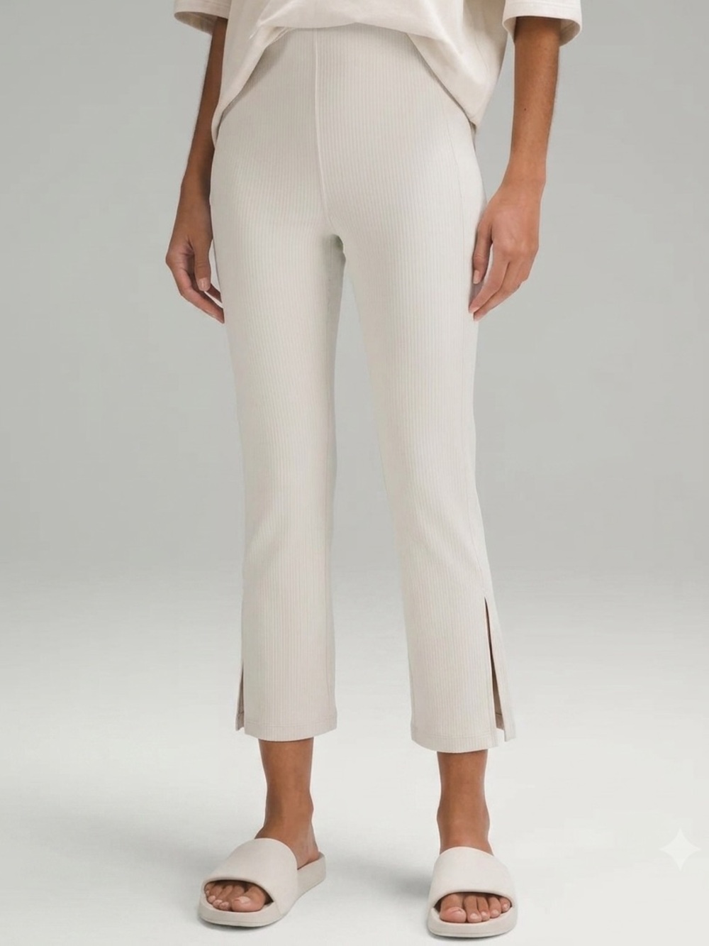 Lululemon Ribbed Softstreme Zip-Leg High-Rise Cropped Pant 25" - Picture 1 of 1